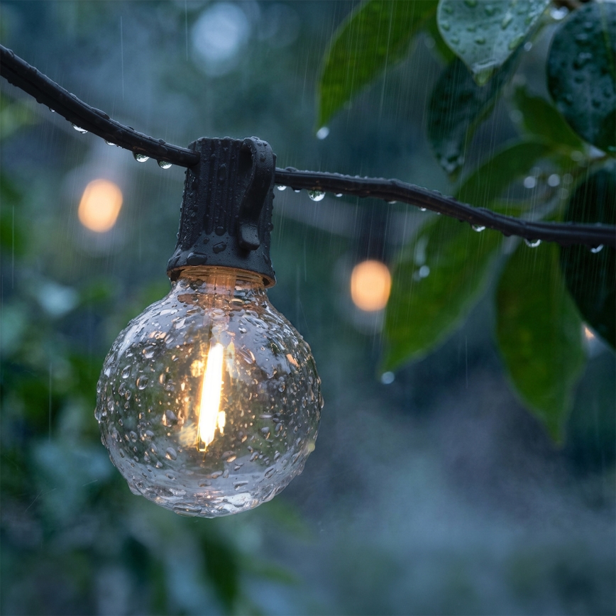 Brilagi - LED vonkajšia dekoračná reťaz GIRLANDA 25xE12/0,6W/230V 20m čierna IP44 teplá biela + diaľkové ovládanie