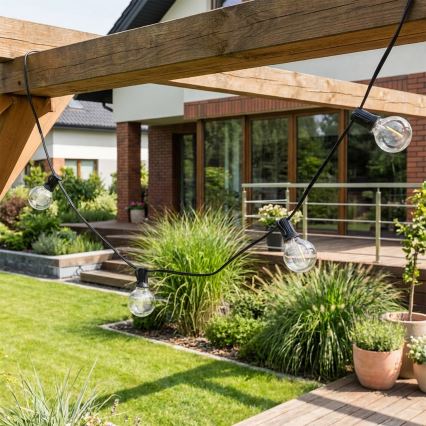 Brilagi - LED vonkajšia dekoračná reťaz GIRLANDA 25xE12/0,6W/230V 20m čierna IP44 teplá biela + diaľkové ovládanie