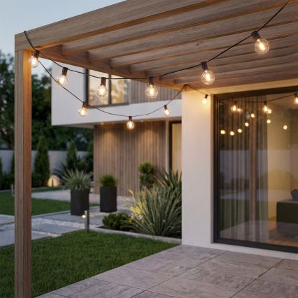 Brilagi - LED vonkajšia dekoračná reťaz GIRLANDA 25xE12/0,6W/230V 20m čierna IP44 teplá biela + diaľkové ovládanie