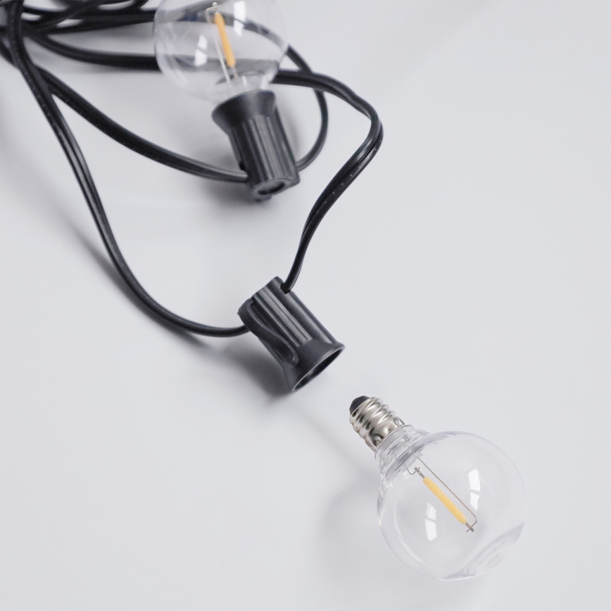 Brilagi - LED vonkajšia dekoračná reťaz GIRLANDA 25xE12/0,6W/230V 20m čierna IP44 teplá biela + diaľkové ovládanie