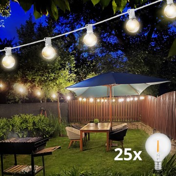Brilagi - LED vonkajší dekoratívny reťazec GIRLANDA 25xE12/0,8W/230V 20m biela IP44 teplá biela