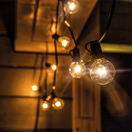 BRILAGI - LED Vonkajšia dekoratívna reťaz GIRLANDA 18xE12/0,6W/230V 13m čierna IP44 teplá biela