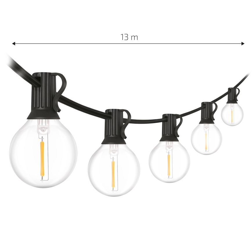 BRILAGI - LED Vonkajšia dekoratívna reťaz GIRLANDA 18xE12/0,6W/230V 13m čierna IP44 teplá biela