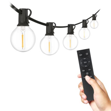 Brilagi - LED vonkajší dekoračný reťazec GIRLANDA 25xE12/0,6W/230V 20m čierna IP44 teplá biela + diaľkové ovládanie