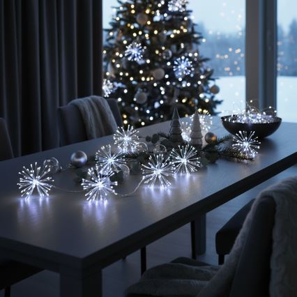 Brilagi - LED vonkajší svetelný reťaz 150 LED, 5 m, IP44, studená biela, efekt ohňostroja