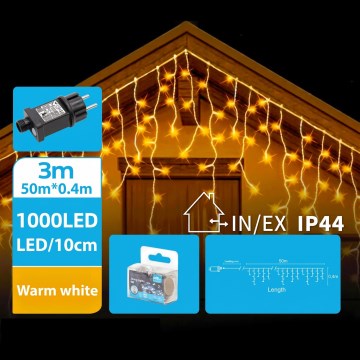 BRILAGI - LED Vonkajší vianočný reťaz 1000xLED/9W/8 funkcií 53m IP44 teplá biela