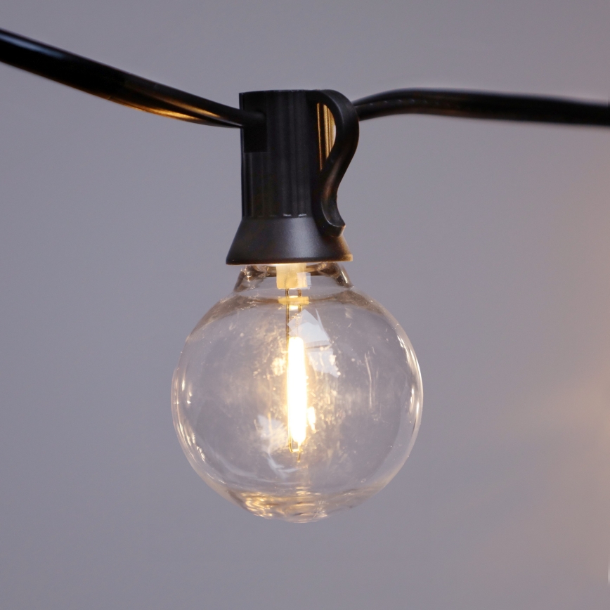 Brilagi - LED vonkajšia dekoračná svetelná reťaz GIRLANDA 25xE12/0,6W/230V 20m čierna IP44 teplá biela + diaľkové ovládanie