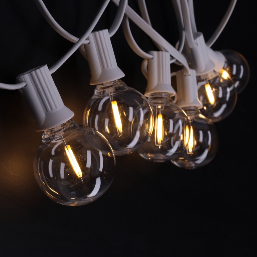 Brilagi - LED vonkajšia dekoratívna svetelná reťaz GIRLANDA 10xE12/0,6W/230V 8m biela IP44 teplá biela