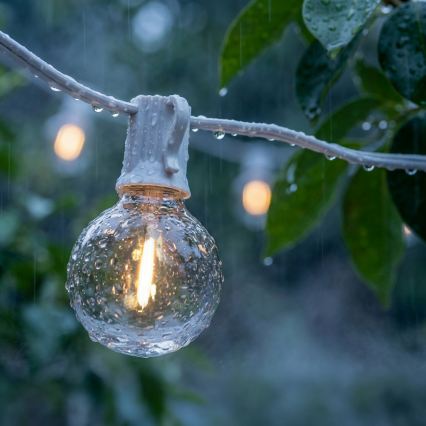 Brilagi - LED vonkajšia dekoratívna svetelná reťaz GIRLANDA 10xE12/0,6W/230V 8m biela IP44 teplá biela