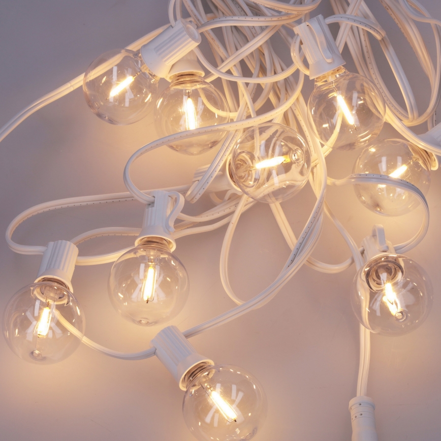 Brilagi - LED vonkajšia dekoratívna svetelná reťaz GIRLANDA 10xE12/0,6W/230V 8m biela IP44 teplá biela