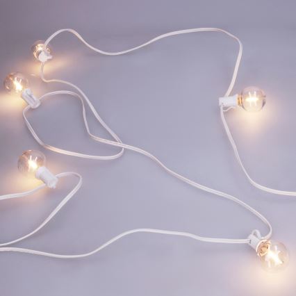 Brilagi - LED vonkajšia dekoratívna svetelná reťaz GIRLANDA 10xE12/0,6W/230V 8m biela IP44 teplá biela