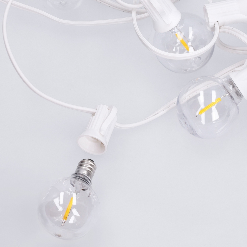 Brilagi - LED vonkajšia dekoratívna svetelná reťaz GIRLANDA 10xE12/0,6W/230V 8m biela IP44 teplá biela