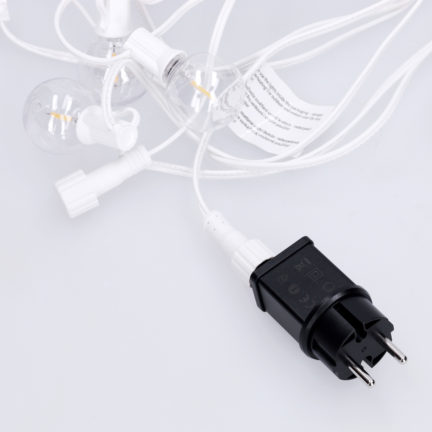 Brilagi - LED vonkajšia dekoratívna svetelná reťaz GIRLANDA 10xE12/0,6W/230V 8m biela IP44 teplá biela