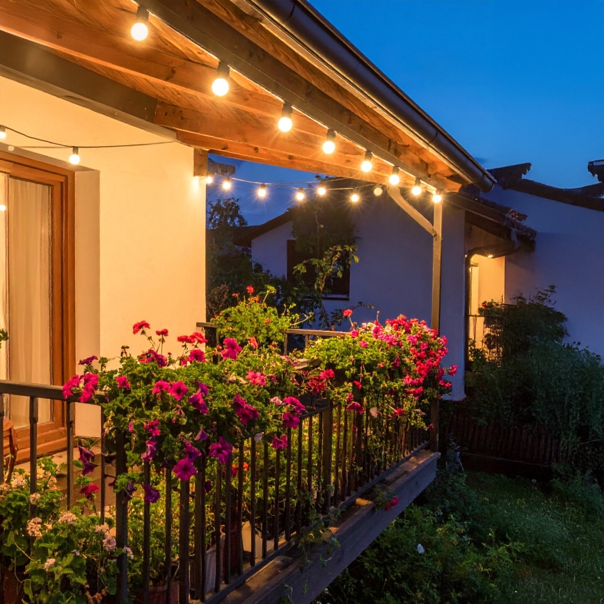 Brilagi - LED vonkajšia dekoratívna GIRLANDA 10xE12/0,6W/230V 8m čierna IP44 teplá biela