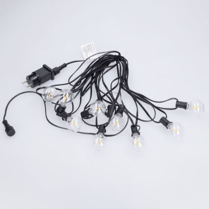 Brilagi - LED vonkajšia dekoratívna girlanda GIRLANDA 10xE12/0,6W/230V 8m čierna IP44 teplá biela