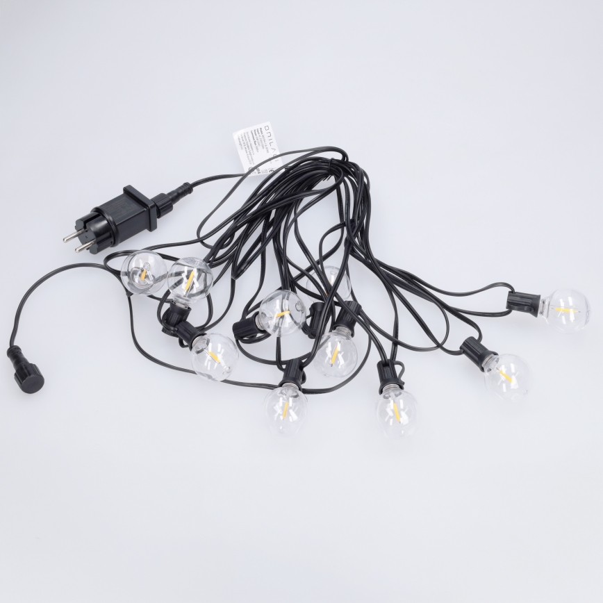 Brilagi - LED vonkajšia dekoratívna girlanda GIRLANDA 10xE12/0,6W/230V 8m čierna IP44 teplá biela