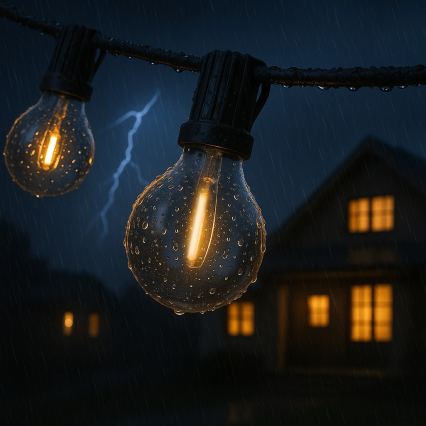 Brilagi - LED vonkajšia dekoratívna reťaz GIRLANDA 18xE12/0,6W/230V 13m čierna IP44 teplá biela