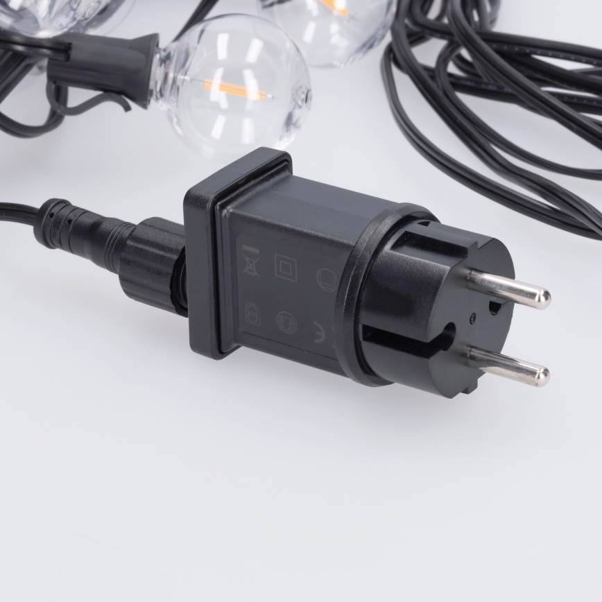 Brilagi - LED vonkajšia dekoračná girlanda GIRLANDA 18xE12/0,6W/230V 13m čierna IP44 teplá biela