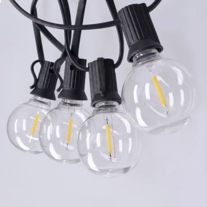 Brilagi - LED vonkajšia dekoračná girlanda GIRLANDA 18xE12/0,6W/230V 13m čierna IP44 teplá biela