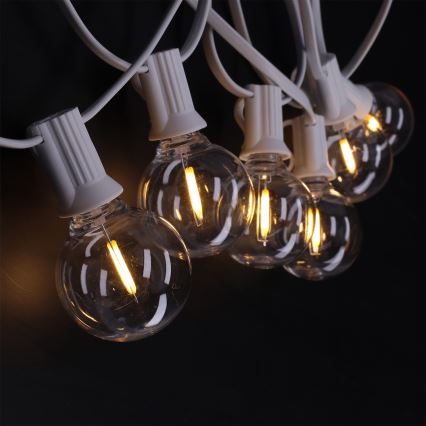 Brilagi - LED vonkajší dekoratívny reťazec GIRLANDA 25xE12/0,8W/230V 20m biela IP44 teplá biela