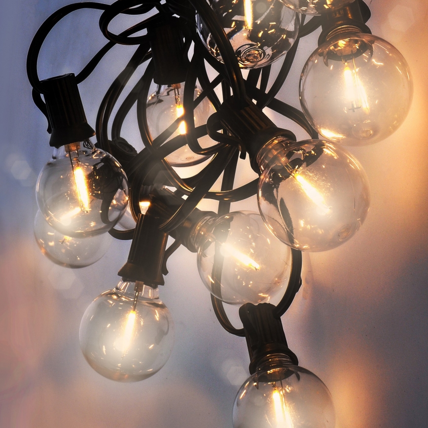 Brilagi - LED vonkajší dekoratívny svetelný reťazec GIRLANDA 25xE12/0,36W/24V 20m čierna IP44 teplá biela