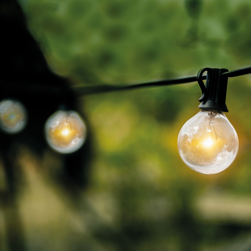 Brilagi - LED vonkajší dekoratívny svetelný reťazec GIRLANDA 25xE12/0,36W/24V 20m čierna IP44 teplá biela