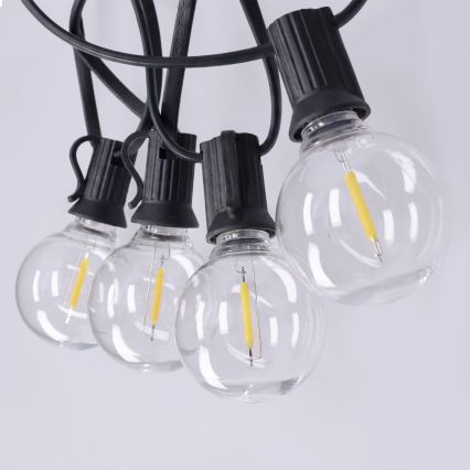 Brilagi - LED vonkajší dekoratívny svetelný reťazec GIRLANDA 25xE12/0,36W/24V 20m čierna IP44 teplá biela