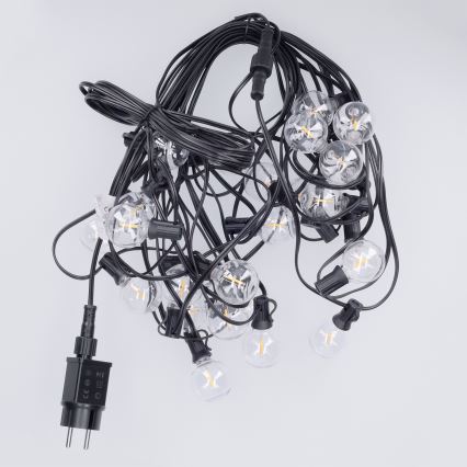 Brilagi - LED vonkajší dekoratívny svetelný reťazec GIRLANDA 25xE12/0,36W/24V 20m čierna IP44 teplá biela