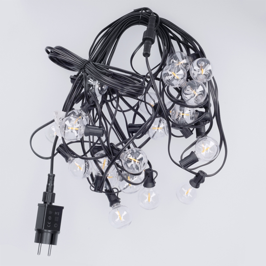 Brilagi - LED vonkajší dekoratívny svetelný reťazec GIRLANDA 25xE12/0,36W/24V 20m čierna IP44 teplá biela