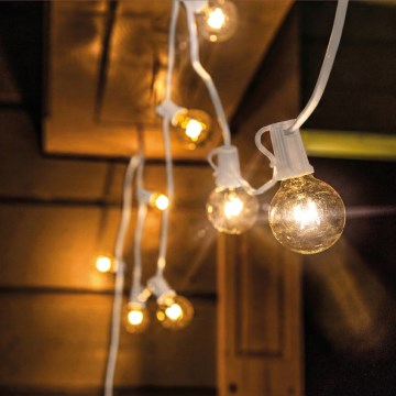 Brilagi - LED vonkajšia dekoratívna svetelná reťaz GIRLANDA 10xE12/0,6W/230V 8m biela IP44 teplá biela