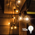 Brilagi - LED vonkajšia dekoratívna svetelná reťaz GIRLANDA 10xE12/0,6W/230V 8m čierna IP44 teplá biela