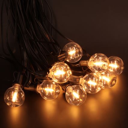 Brilagi - LED vonkajšia dekoratívna svetelná reťaz GIRLANDA 10xE12/0,6W/230V 8m čierna IP44 teplá biela