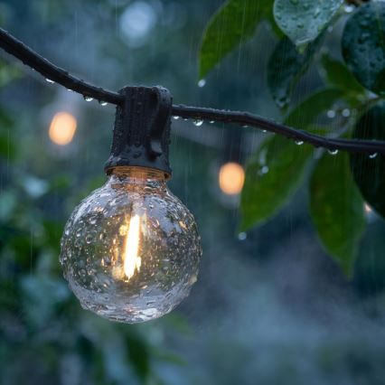 Brilagi - LED vonkajšia dekoratívna svetelná reťaz GIRLANDA 10xE12/0,6W/230V 8m čierna IP44 teplá biela