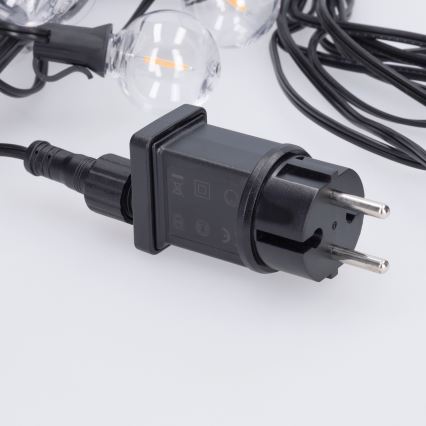 Brilagi - LED vonkajšia dekoratívna svetelná reťaz GIRLANDA 10xE12/0,6W/230V 8m čierna IP44 teplá biela