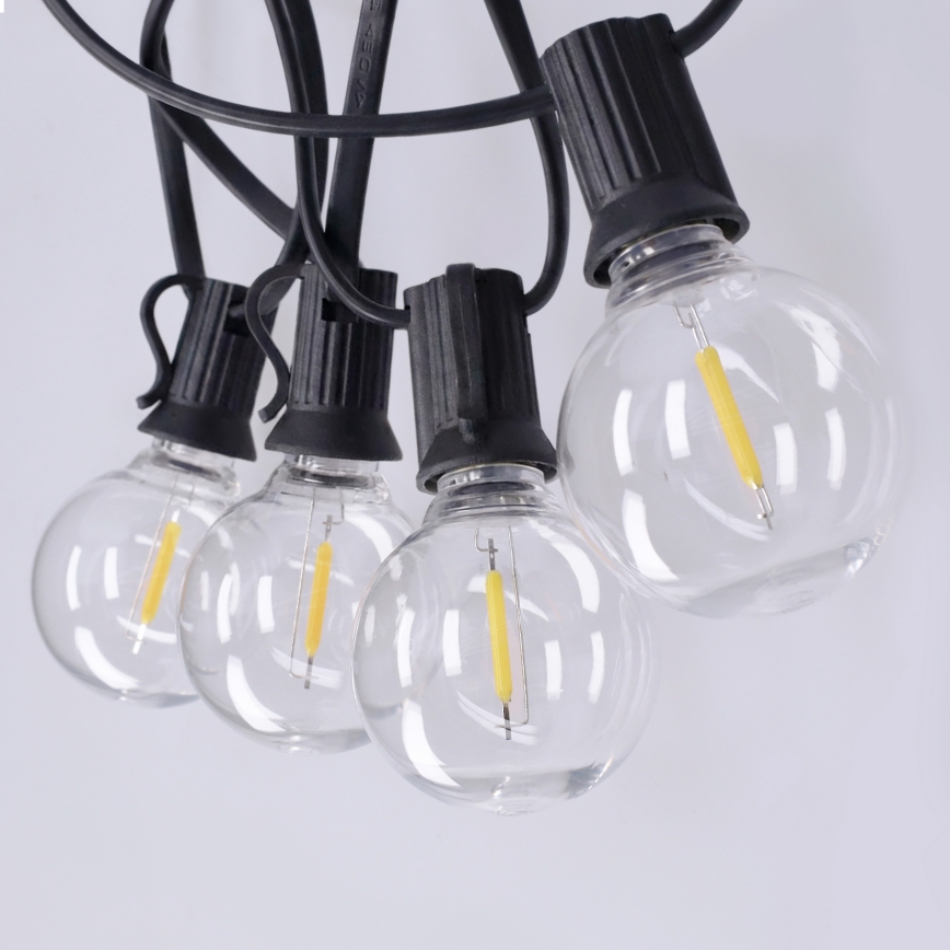 Brilagi - LED vonkajšia dekoratívna svetelná reťaz GIRLANDA 10xE12/0,6W/230V 8m čierna IP44 teplá biela