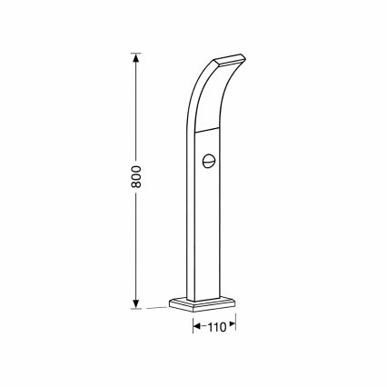 Brilagi - LED Vonkajšia lampa so senzorom ARCELO LED/9W/230V 50 cm IP44