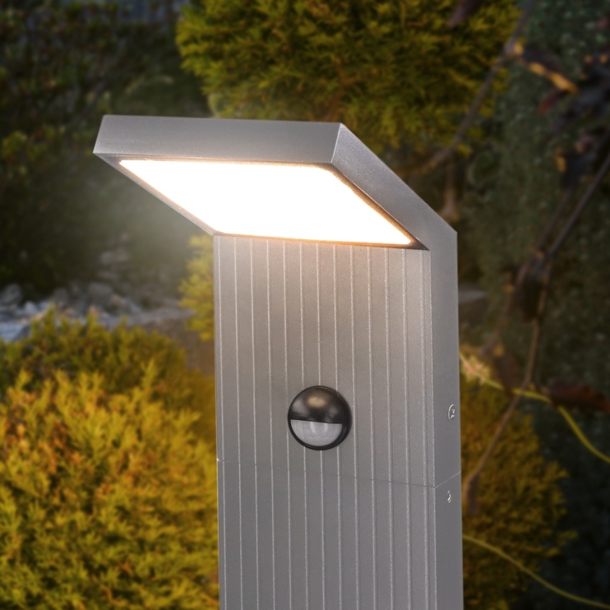 Brilagi - LED vonkajšia lampa so senzorom RIANO LED/8W/230V strieborná IP65 80 cm