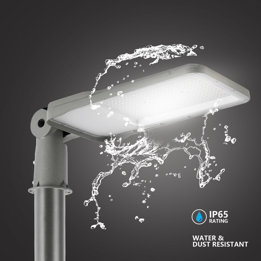Brilagi - LED vonkajšia uličná lampa so stĺpom 3 m a kĺbom URBANLIGHT LED/200W/230V sivá IP65