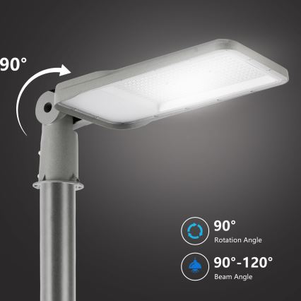 Brilagi - LED vonkajšia uličná lampa so stĺpom 3 m a kĺbom URBANLIGHT LED/200W/230V sivá IP65