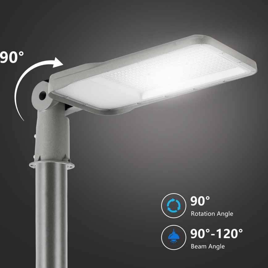 Brilagi - LED vonkajšia uličná lampa so stĺpom 3 m a kĺbom URBANLIGHT LED/200W/230V sivá IP65