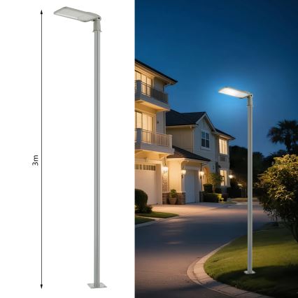 Brilagi - LED vonkajšia uličná lampa so stĺpom 3 m a kĺbom URBANLIGHT LED/200W/230V sivá IP65