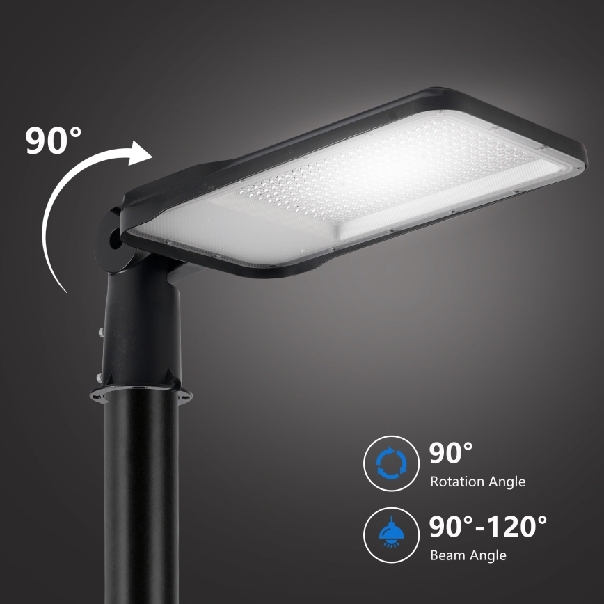 Brilagi - LED vonkajšia pouličná lampa so stĺpom a kĺbom 5 m URBANLIGHT LED/200W/230V čierna IP65