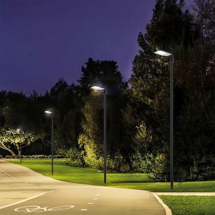 Brilagi - LED vonkajšie pouličné svietidlo so stĺpom a kĺbom 4 m URBANLIGHT LED/100W/230V čierne IP65