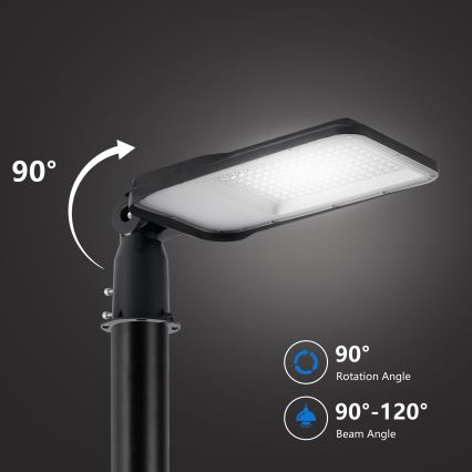 Brilagi - LED vonkajšie pouličné svietidlo so stĺpom a kĺbom 4 m URBANLIGHT LED/100W/230V čierne IP65