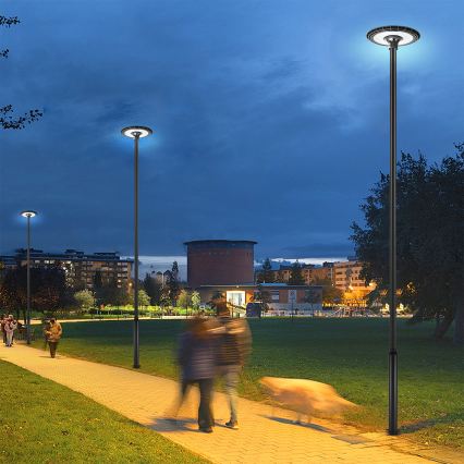 Brilagi - LED vonkajšie uličné svietidlo so stĺpom 5 m URBANSPARK LED/120W/230V čierne IP65