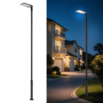 Brilagi - LED vonkajšia pouličná lampa so stĺpom a kĺbom 5 m URBANLIGHT LED/200W/230V čierna IP65