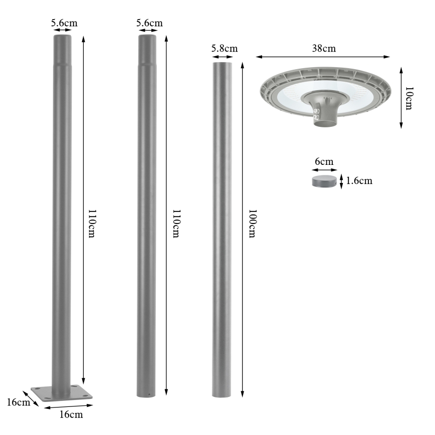 BRILAGI - LED vonkajšia pouličná lampa URBANSPARK LED/120W/230V šedá IP65