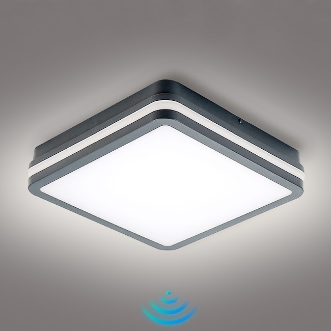 Brilagi - LED Vonkajšia svietidlo so senzorom pohybu BENE LED/24W/230V 26x26 cm antracit IP54