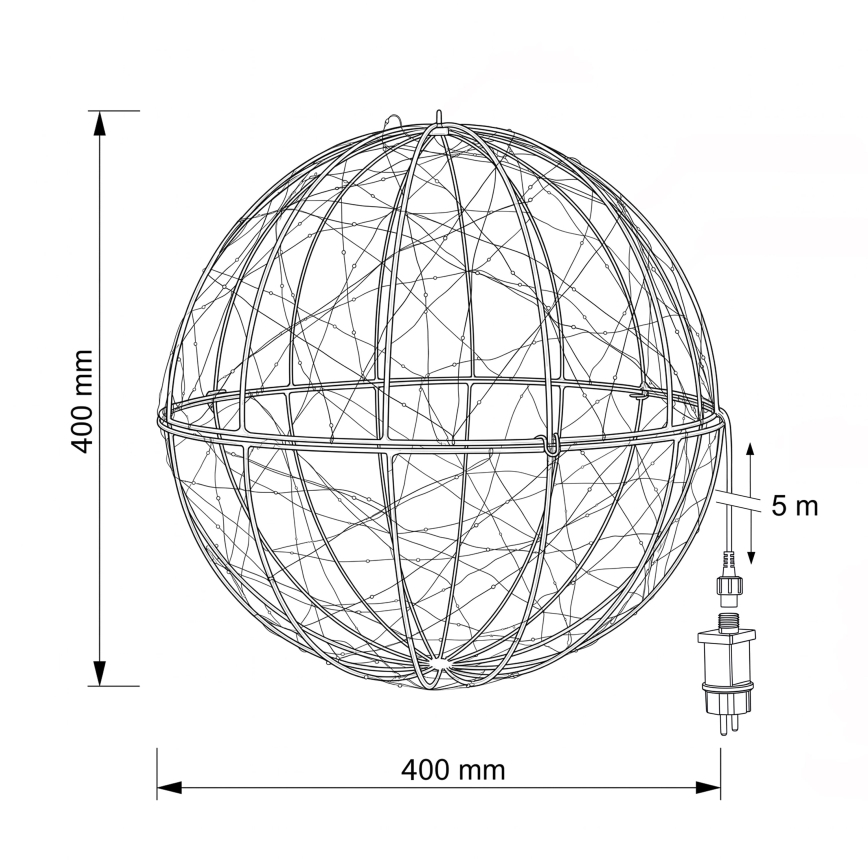 BRILAGI - LED vonkajšia vianočná dekorácia LED/1,3 W/230 V IP44, priemer 40 cm, guľa