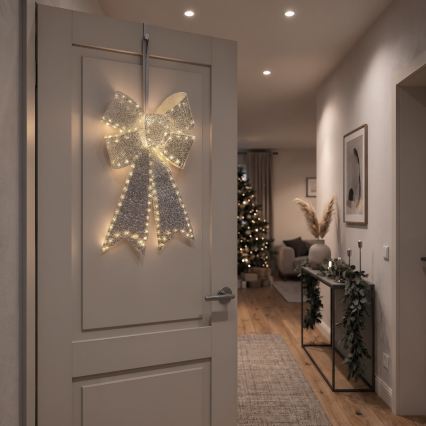 BRILAGI - LED Vonkajšia vianočná dekorácia LED/3,3W/230V IP44 strieborná mašľa